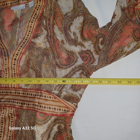 New York & Company New Dress Women Size L Multicolor Paisley Long Sleeve Dress - Picture 14 of 16